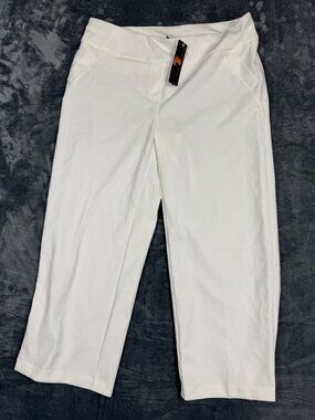 Massini Womens White Stretch Capri Pants Size 1X NWT